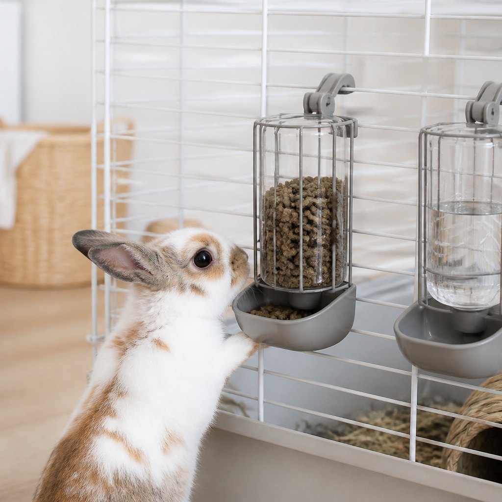 Hanging Feeder & Waterer — In context
