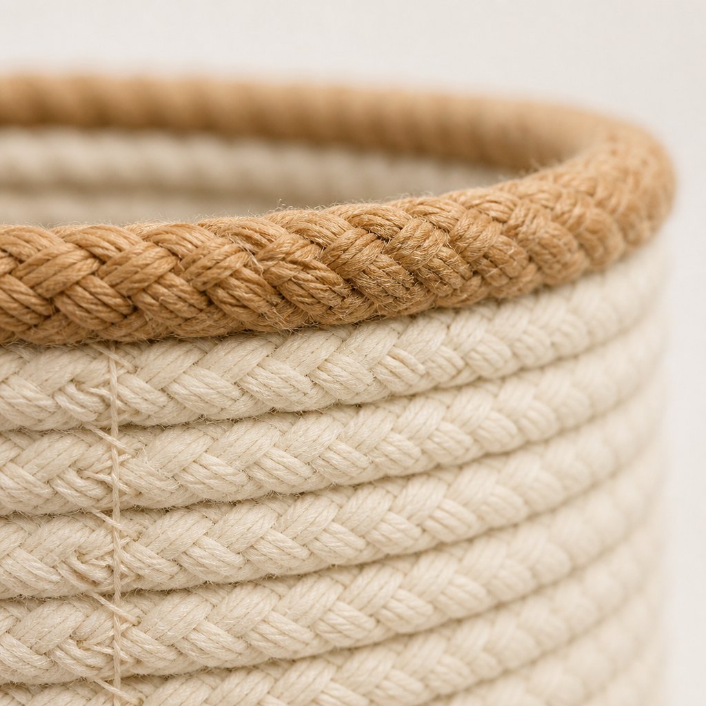 Woven Cotton-Rope Cat Bed — Material and finish