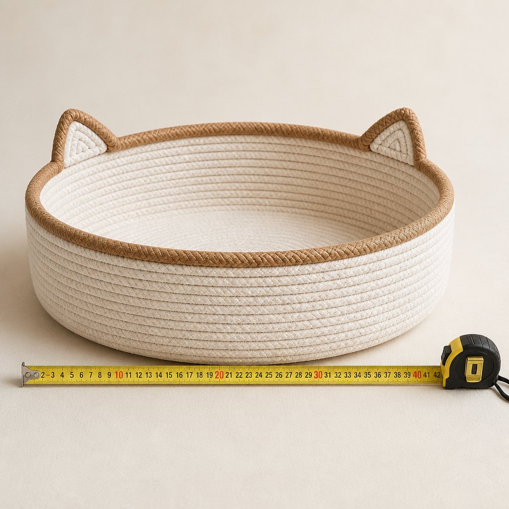 Woven Cotton-Rope Cat Bed — Shown in the hand