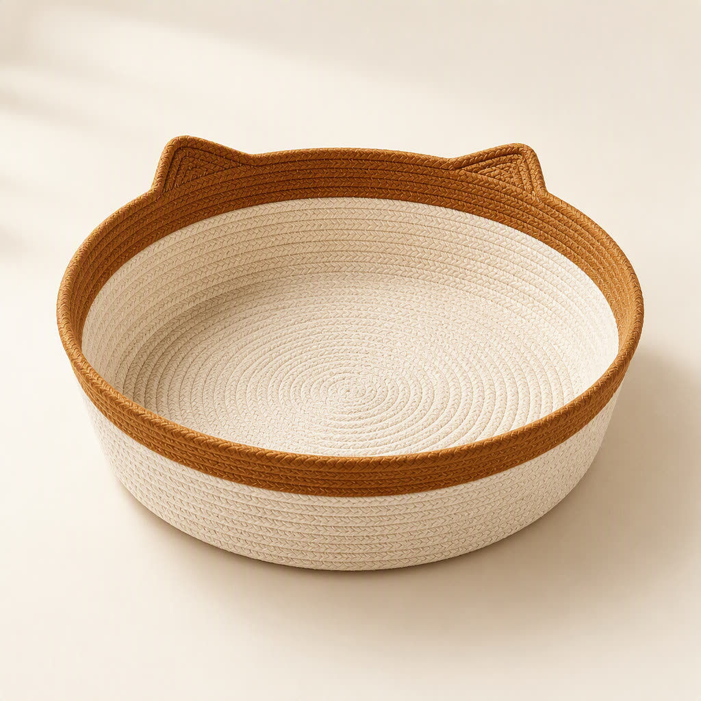 Woven Cotton-Rope Cat Bed — Product