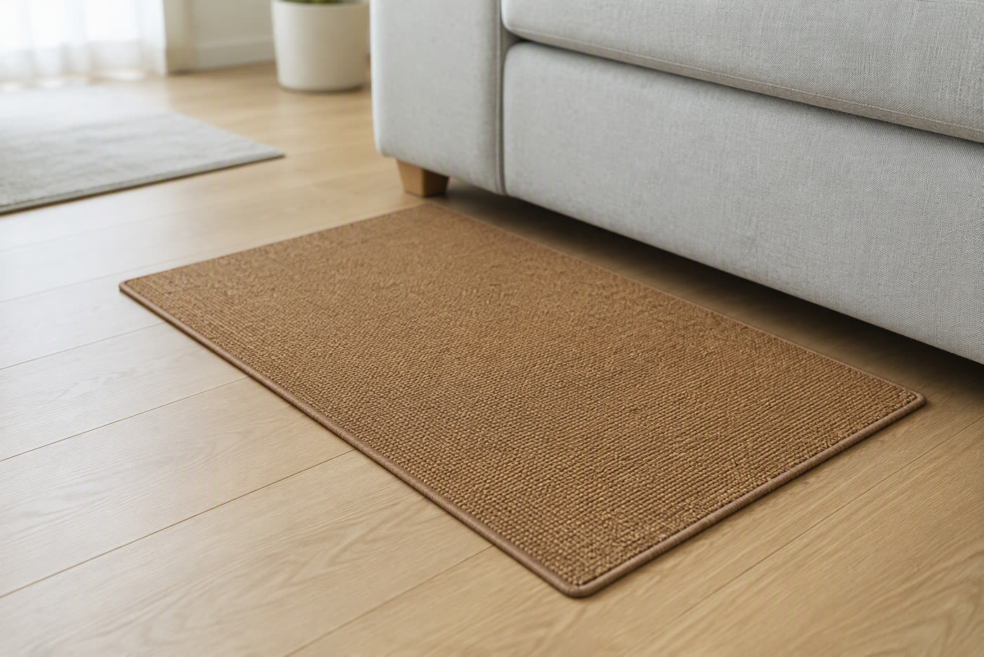 Oversized Sisal Scratch Mat — In context