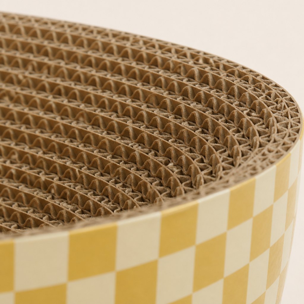Oval Corrugated Scratcher Lounge — Material and finish