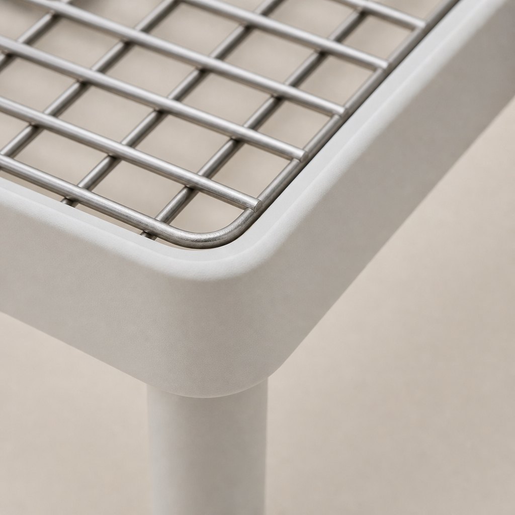 Raised Mesh Dog Toilet Tray — Material and finish