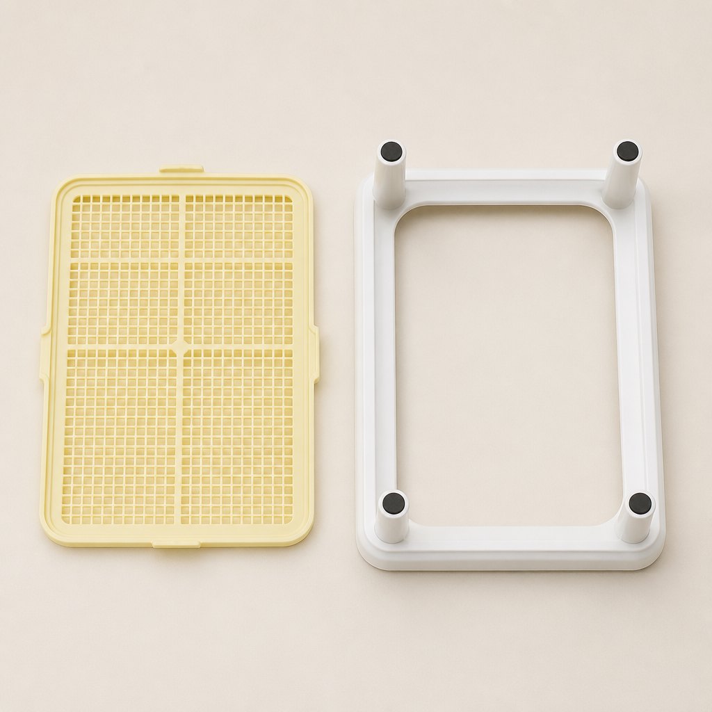 Raised Mesh Dog Toilet Tray — Parts and reverse