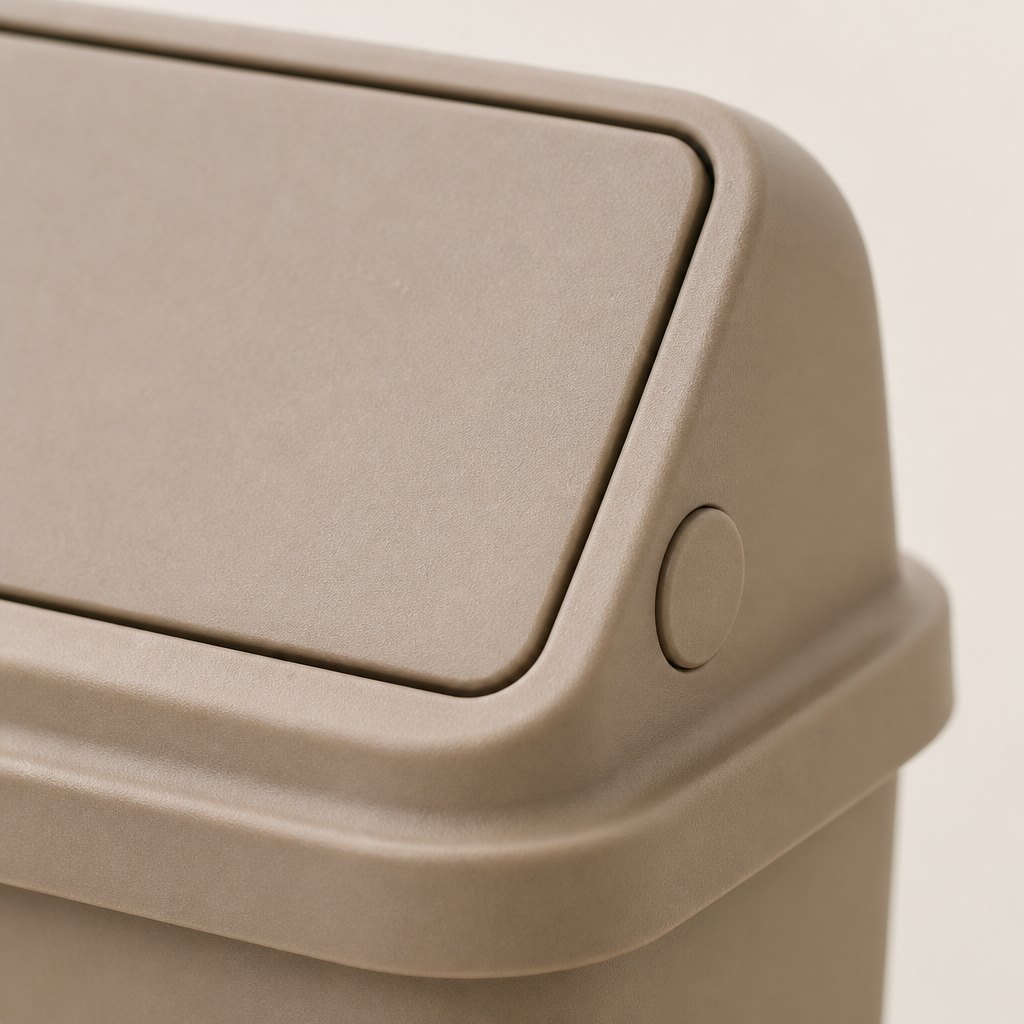 Lidded Cat Litter Waste Bin — Material and finish