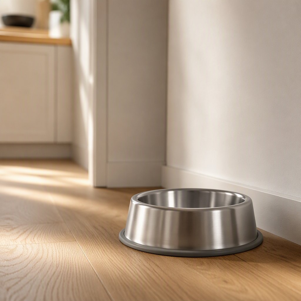 Anti-Slip Stainless Steel Pet Bowl — In context