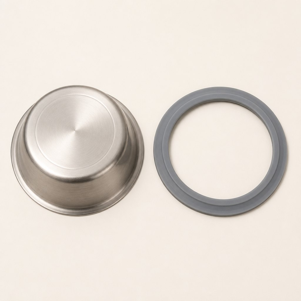 Anti-Slip Stainless Steel Pet Bowl — Parts and reverse