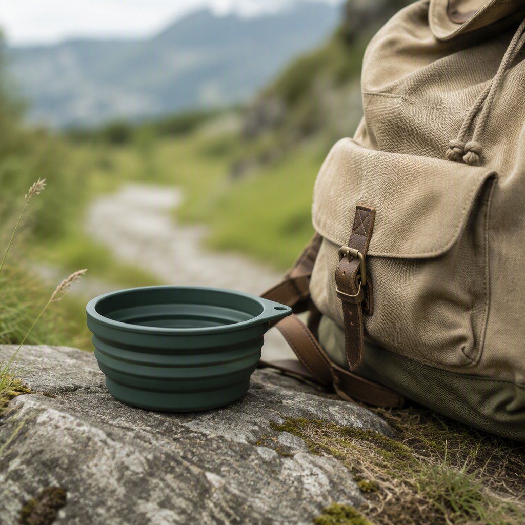 Collapsible Silicone Travel Bowl — In context